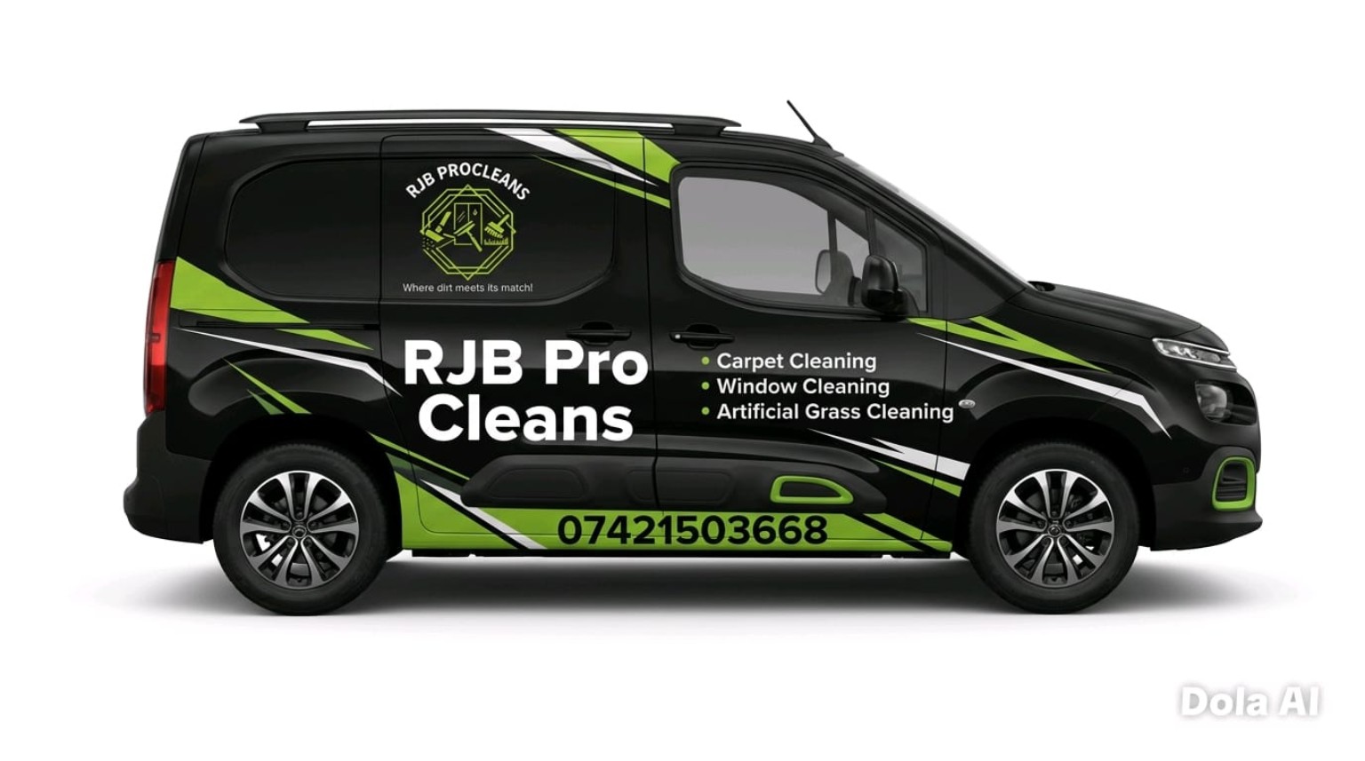 RJB Pro Cleans van for carpet cleaning, window cleaning and artificial grass cleaning